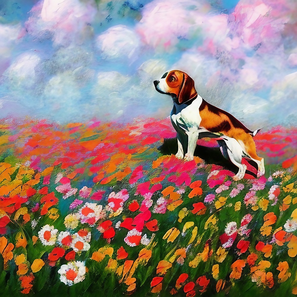Claude Monet Beagle 6